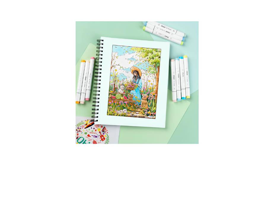 Ohuhu Double Sided Marker Pads Art Sketchbook Bleedproof - 150GSM Smooth Drawing Paper - 60 Sheets - 229 x 305mm