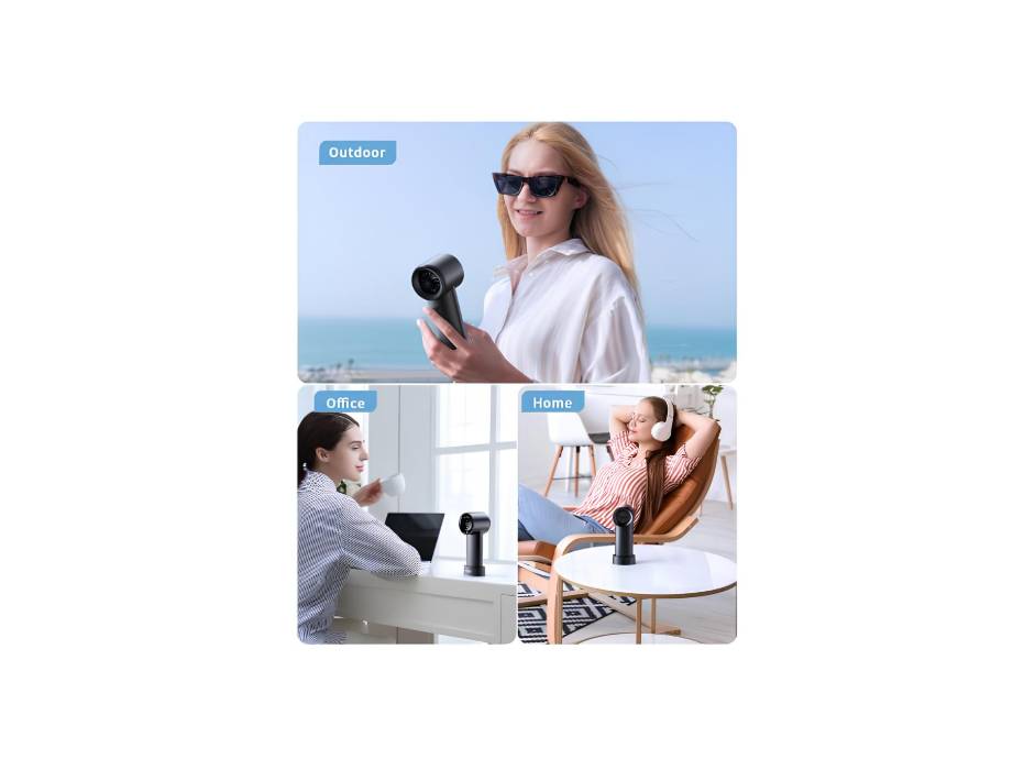 coldSky Portable Handheld Turbo Fan, 5 Speed Adjustable With Digital Display, Powerful High Speed 6000mAh Battery