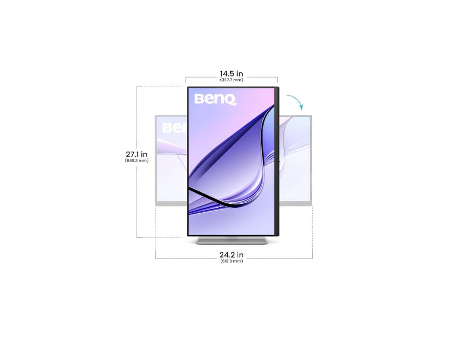 BenQ MA270U 27” 4K 3840x2160 Monitor for MacBook® Pro/Air, Dual USB-C, 90W Power Delivery, Mac Color Match, USB Hub, Brightness & Volume Control on Mac, Height & Tilt Adjustable Stand, P3 Color Gamut