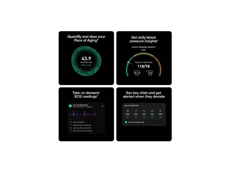 WHOOP Life – 12-Month Membership – MG Device – Health & Fitness Tracker – Blood Pressure Insights, Activity Tracking – ECG Software – 14+ Days Battery Life