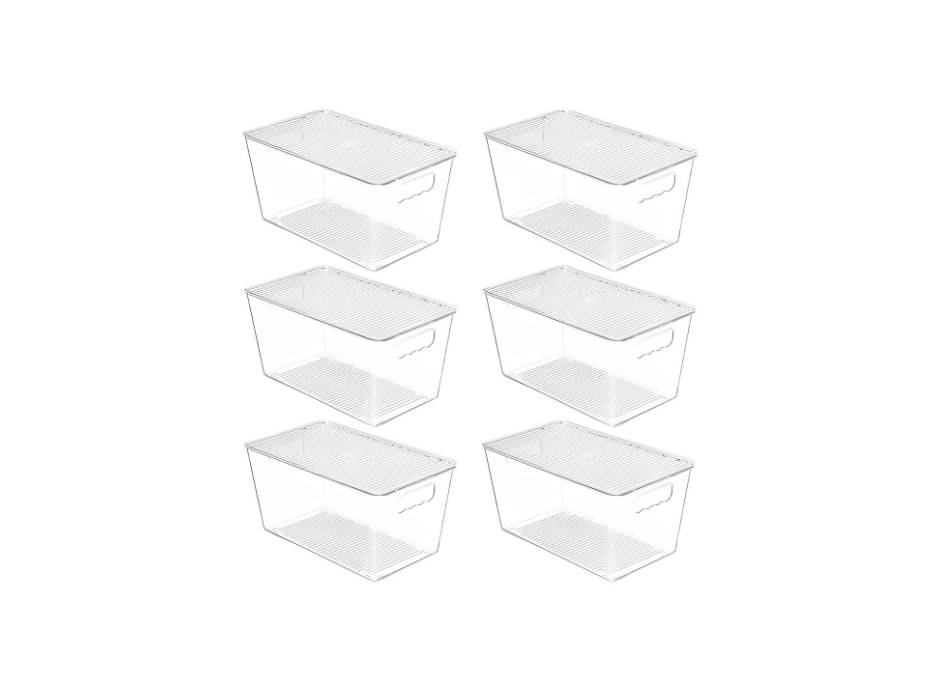 Clear Stackable Storage Bins with Lids, 6pcs/pack