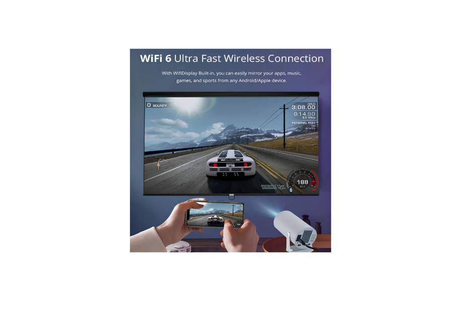 CRONY K1 Flexible Cylinder Projector, 720p, 120 Lumens