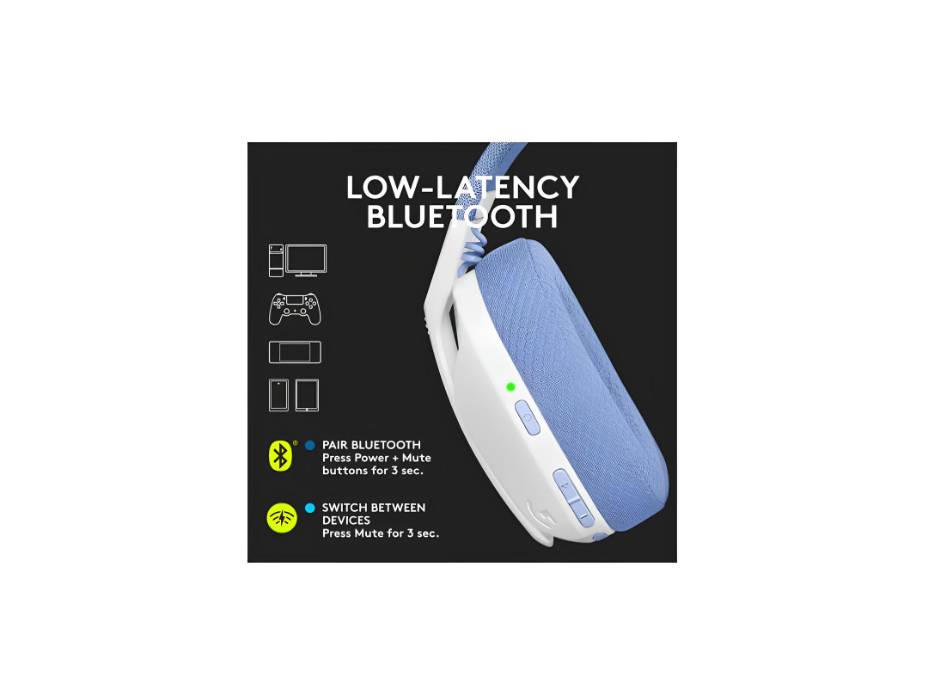 Logitech G435 LIGHTSPEED & Bluetooth Wireless Gaming Headset - Ultra Lightweight, White