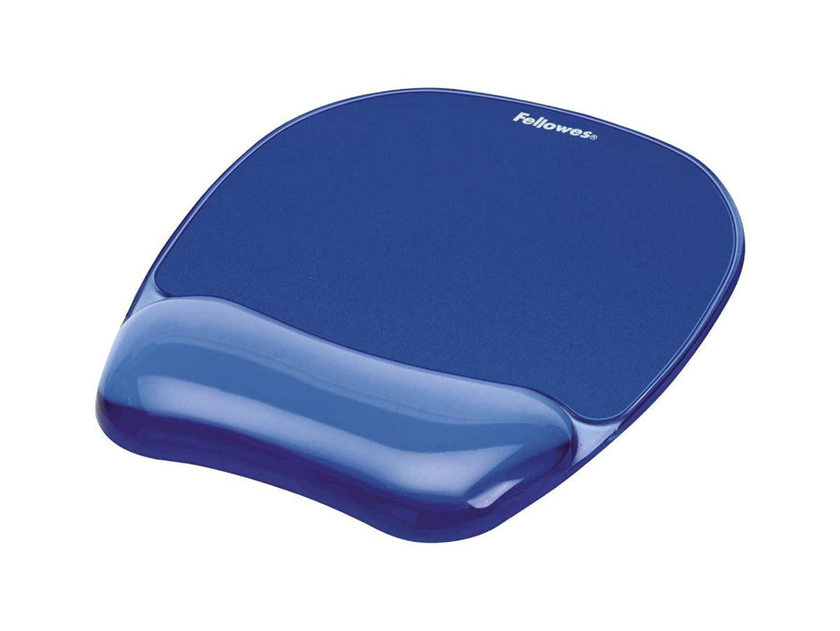 Fellowes Crystal Gel Mouse Pad Wrist Support, Blue - FEL9114120 - Altimus