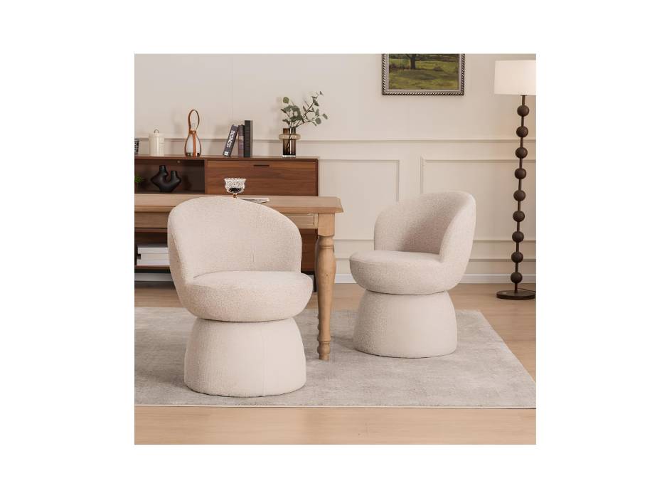 YOUTASTE Extra Wide Modern Armless Comfy Accent Chair Set of 1, Beige