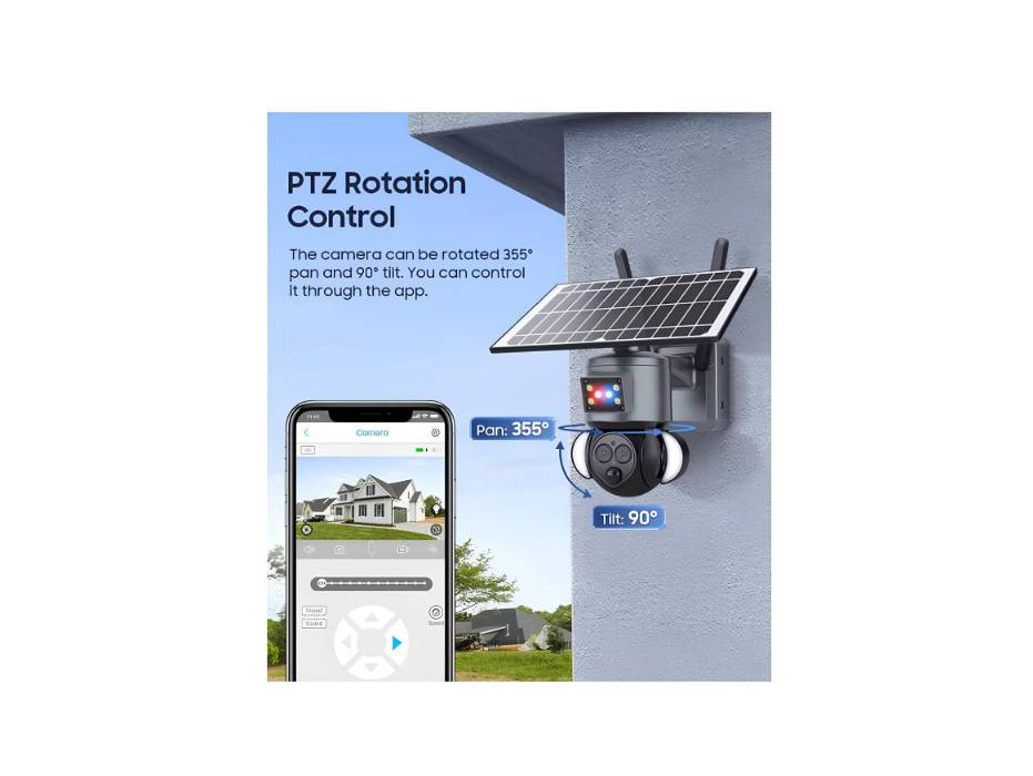 CRONY ST-558-8MP-12X-4G Dual Lens Zoom Solar Battery Camera, 2K