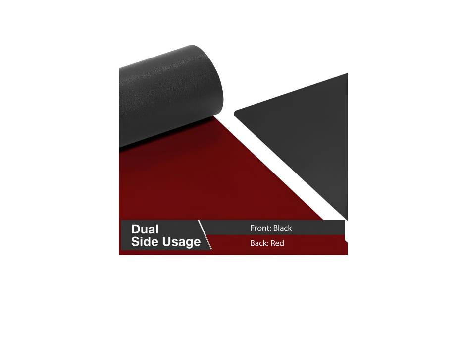 Large Desk Pad, Non-Slip PU Leather Desk Mouse Pad Waterproof Desk Pad Protector, 31.5'' x 15.75'' (Black & Red)