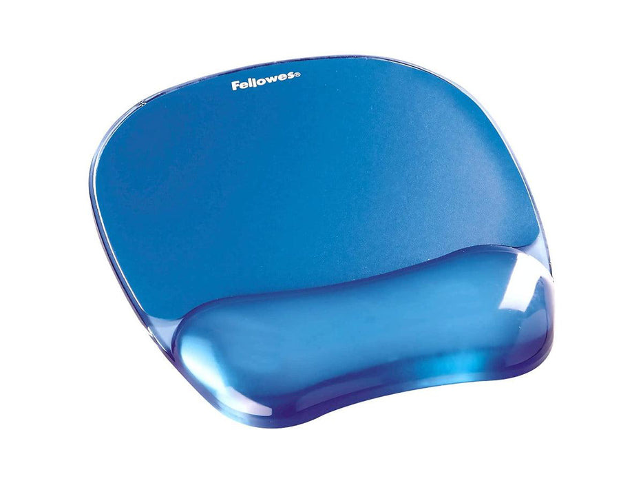 Fellowes Crystal Gel Mouse Pad Wrist Support, Blue - FEL9114120 - Altimus