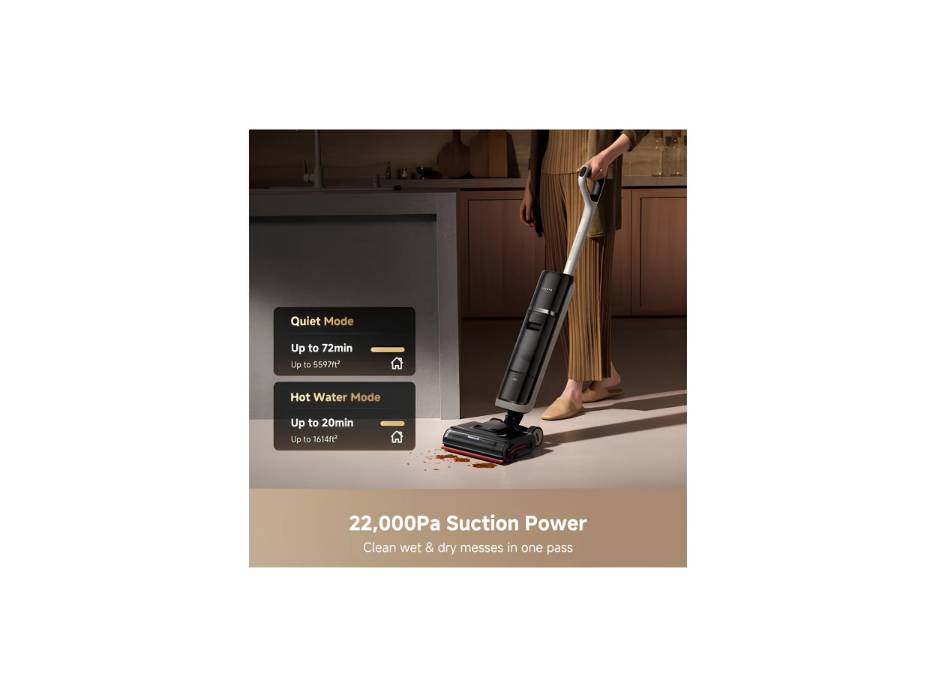 Dreame H15 Pro Wet and Dry Vacuum, GapFree AI DescendReach Robotic Arm, Triple Edge Coverage, 21KPa Suction