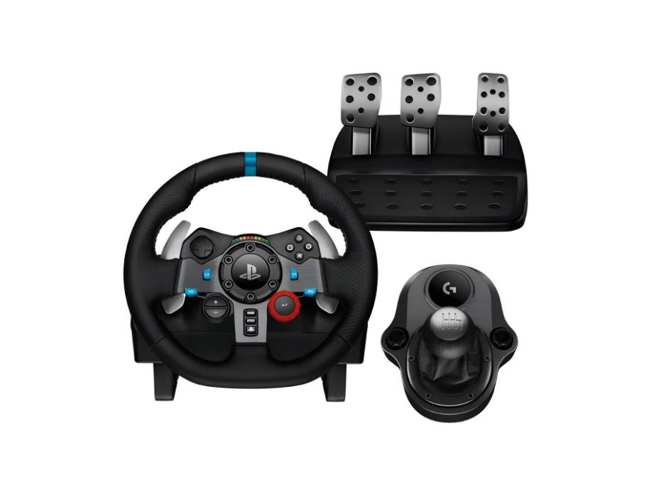 Logitech G29 Driving Force Racing Wheel And Floor Pedals and Driving Force Racing Shifter For G29 And G920 Driving Force Racing Wheels, Black