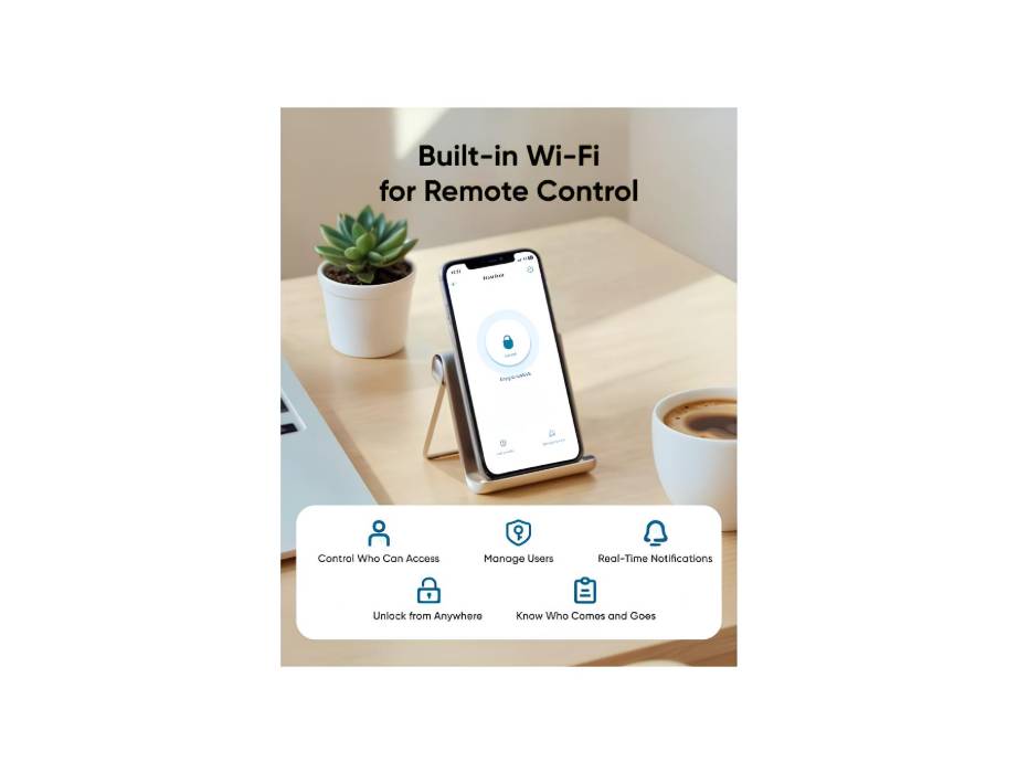 eufy Smart Lever Lock C33, Keyless Fingerprint Door Lock with Lever, Integrated Wi-Fi, Remote Control via App, Biometric Entry Knob, Auto-Locking, IP53 Waterproof, Nickel