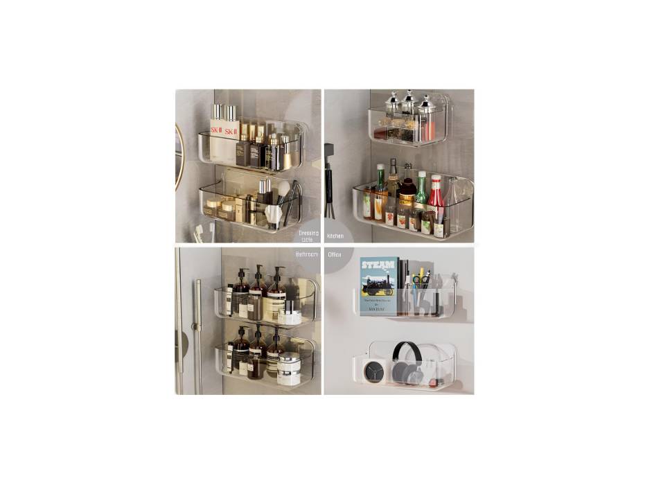 U-HOOME Wall Mount Spice Rack Organizer - Pack of 2