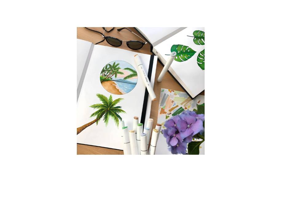 Ohuhu Marker Pads Art Hardcover Sketchbook, 200Gsm, 30 Sheets, Specially For Alcohol Markers, 175 x 165mm