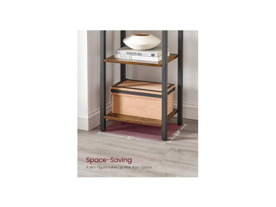 VASAGLE 6-Tier Tall Bookshelf, Narrow Bookcase with Steel Frame, Skinny Book Shelf for Living Room, Home Office, Study, 11.8 x 15.7 x 73.8 Inches, Industrial Style