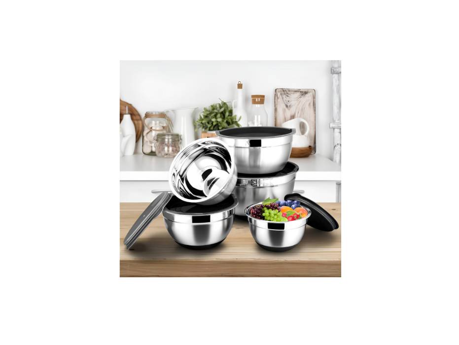 14-Pc Stainless Steel Mixing Bowls With Airtight Lids