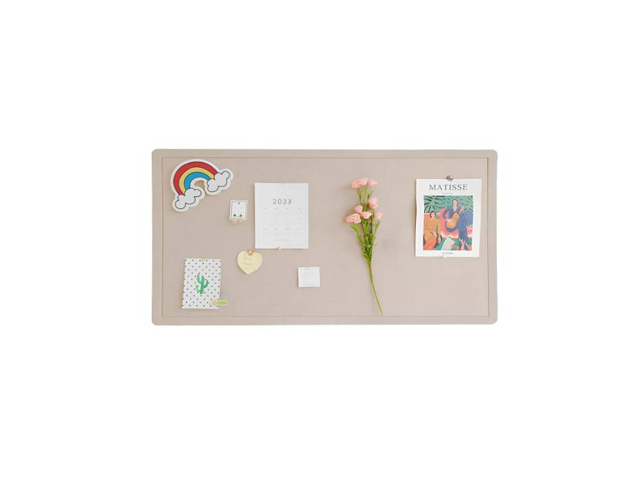 OYDAS Foldable Large Felt Bulletin Board, 60 x 120cm Decorative Pin Board for Wall, Self-Adhesive Vision Board (Khaki)