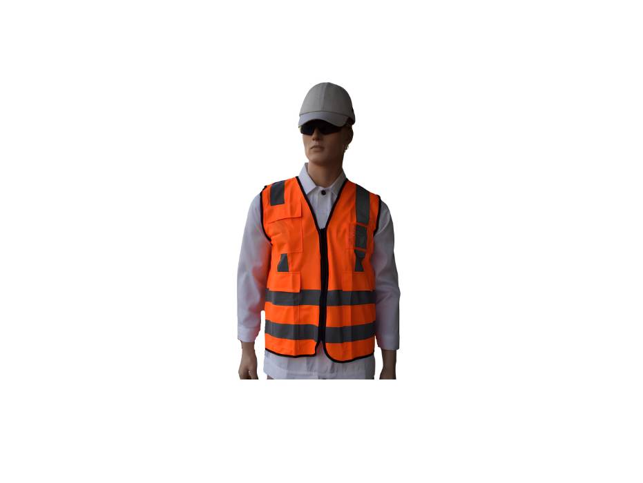EMPIRAL BRIGHT ID, Four Pocket Vest + ID Pocket, Orange, 2XL