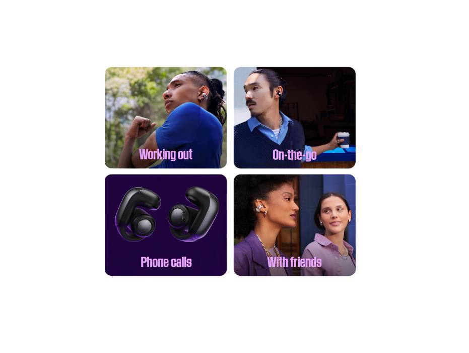 Bose Ultra Open Earbuds with OpenAudio Technology, Open Ear Wireless Earbuds, Up to 48 Hours of Battery Life, Black