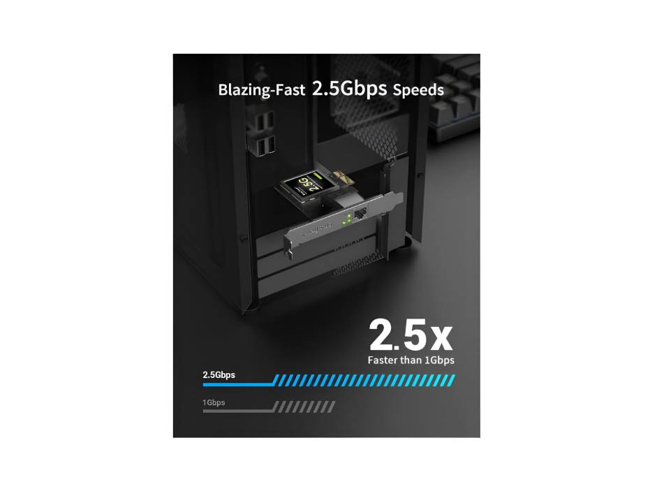 BrosTrend 2.5Gb Network Card, PCIe Network Adapter RJ45 NIC with Extra Low-profile Bracket