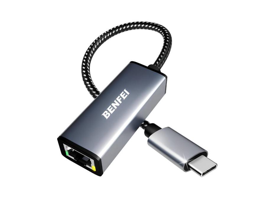BENFEI USB-C to Ethernet Adapter, USB Type-C (Thunderbolt 3/4) to RJ45 Gigabit Ethernet LAN Network Adapter