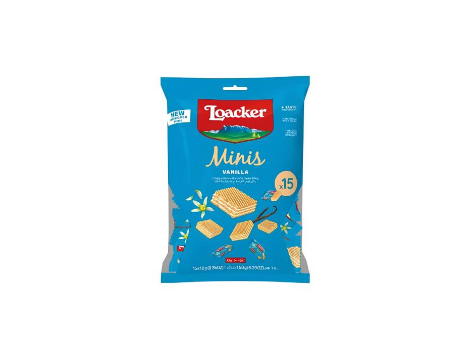 Loacker Minis Vanilla Wafers, 10g Pack of 15