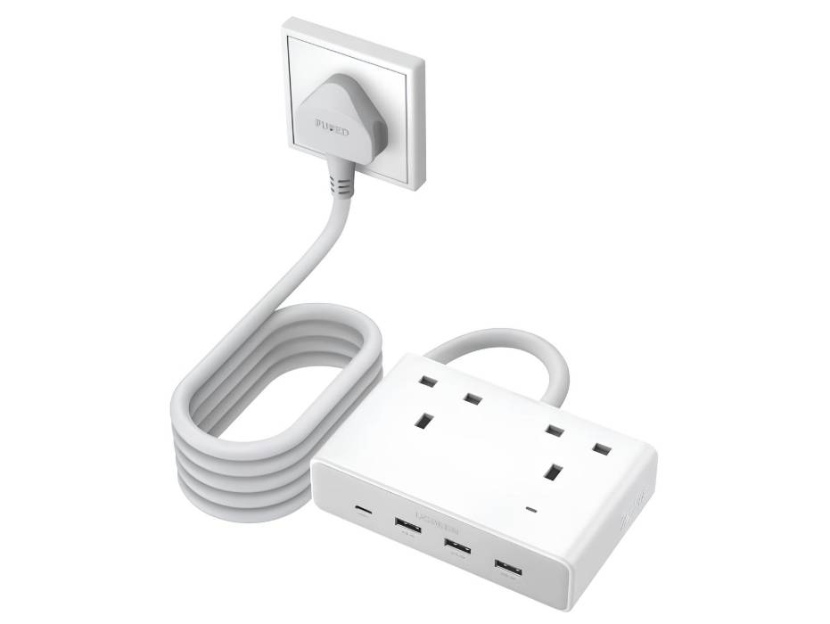 UGREEN Nexode 4 USB Ports Extension Cord, 2 AC 2990W Max Power Strip, PD20W Extension Plug