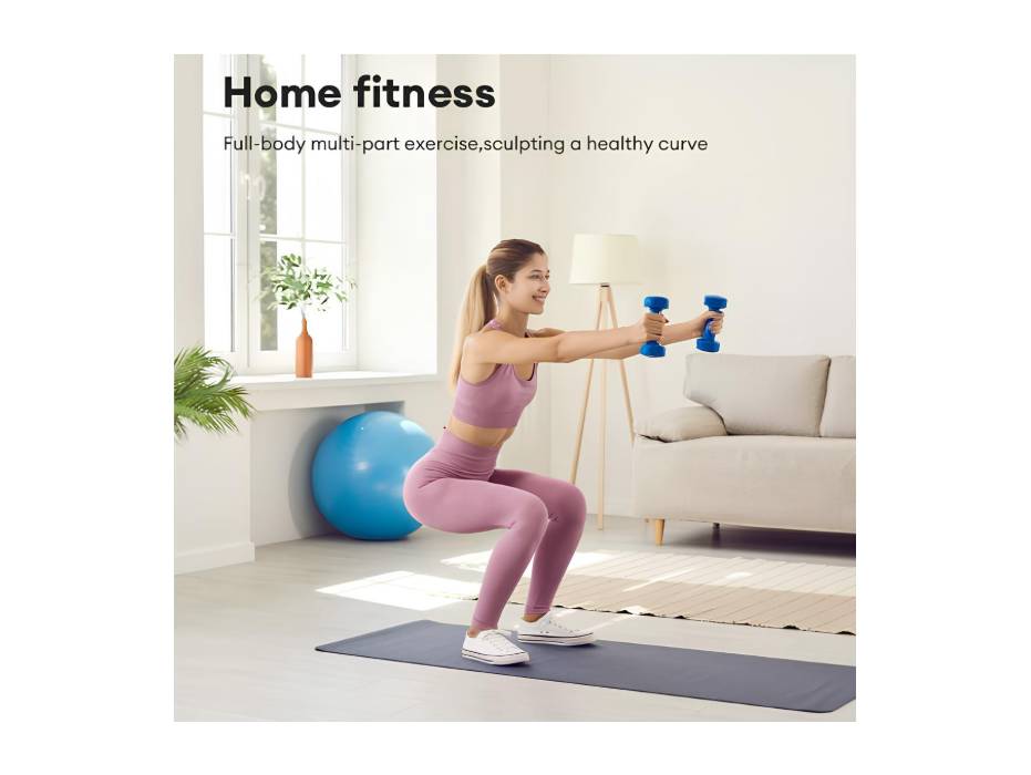 Agnite ER082-BL 1.5kg Dipped Dumbbell - Durable and Stylish Fitness Equipment in Blue