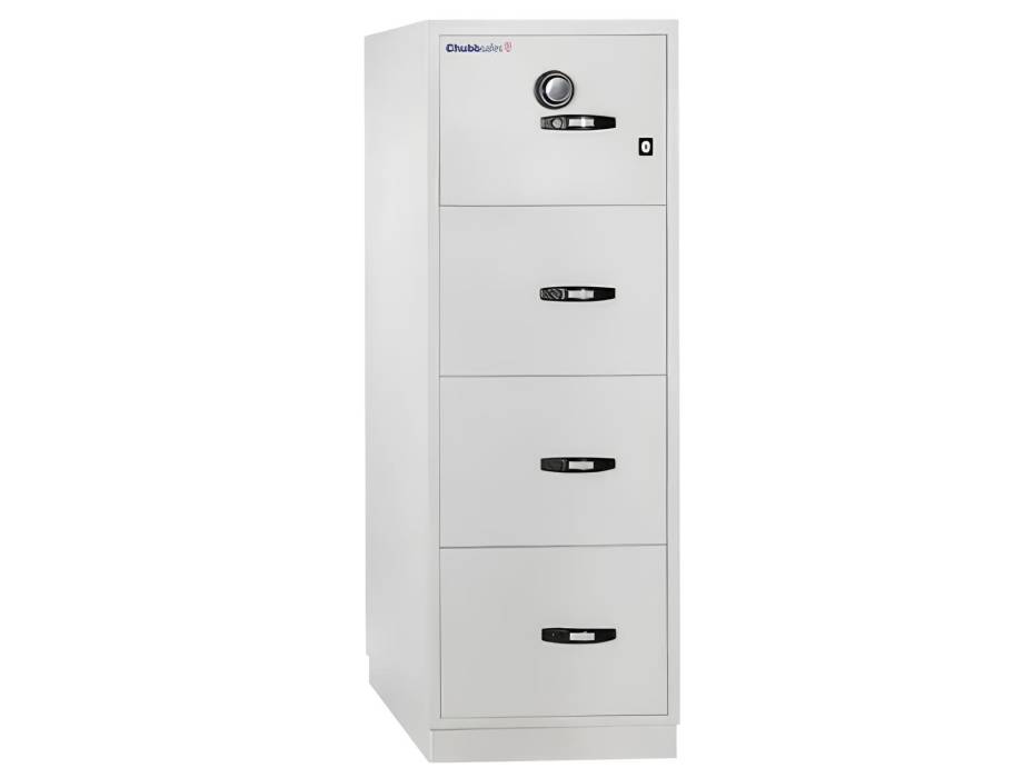 Chubbsafes Fire Resistant Filling Cabinet 31", 4 Drawers with Key Lock and Combination Lock