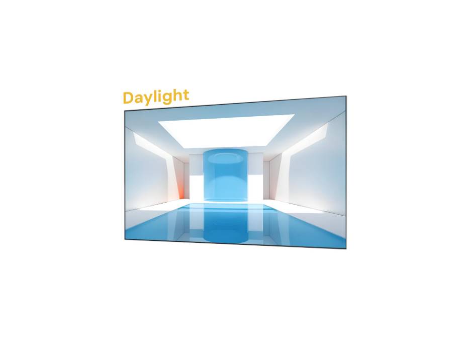 AWOL VISION 100" UST Projector Screen for Bright Day Light Using, 85% Ambient Light Rejecting (ALR) Fresnel Projector Screen for Ultra Short Throw Projector, Fixed Frame, Active 3D, HDR -D100