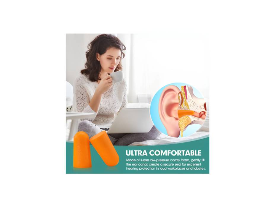 Foam Disposable Individually Wrapped Earplugs - Pack of 20 pairs