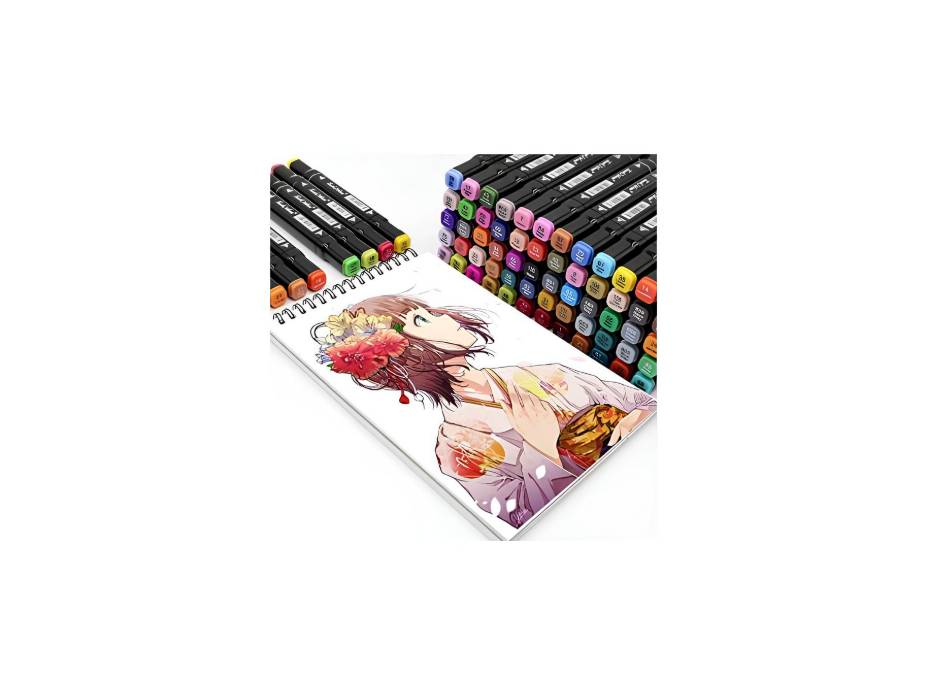Touch Graphic Professional Design Art Twin Tip Marker Pen, with Bag, 80 Colors
