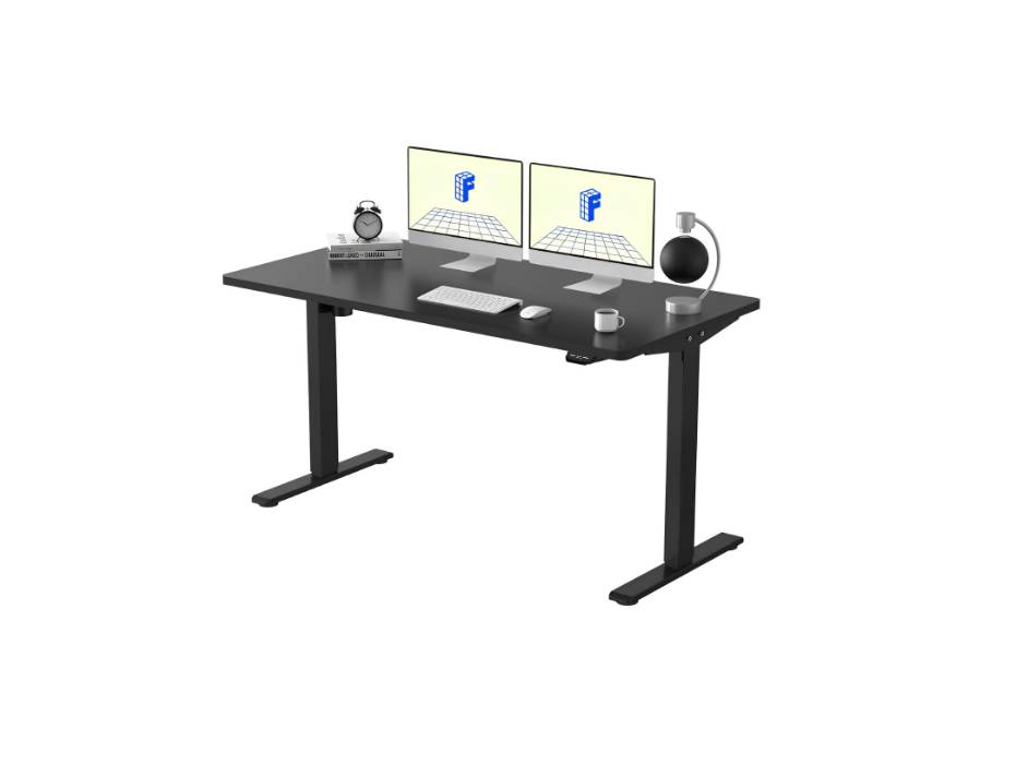 FLEXISPOT 55 x 28 Inches Electric Stand Up Desk Workstation, Whole-Piece Desk Board Home Office Computer Standing Table Height Adjustable Desk, EC1 Classic Black