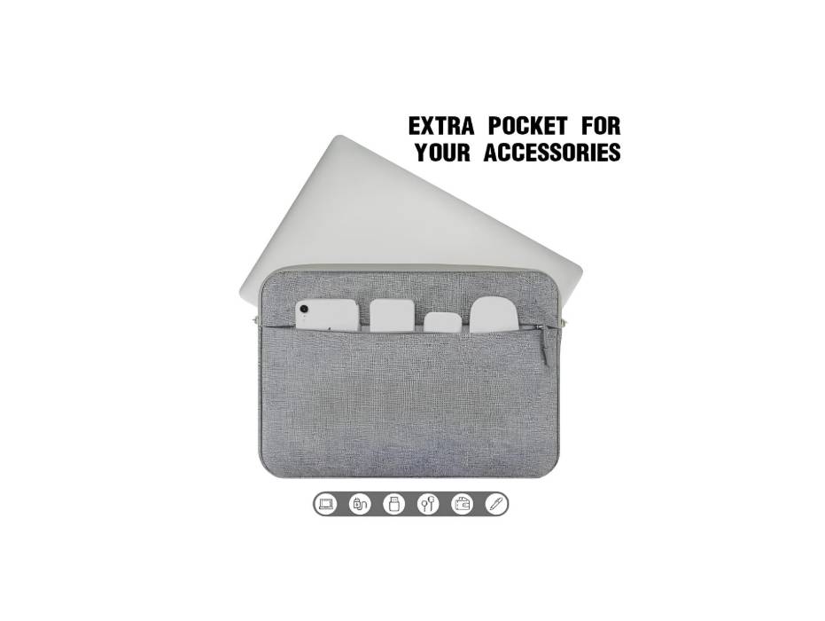 Shockproof Protective Laptop Sleeve Case, 15 inch, Grey