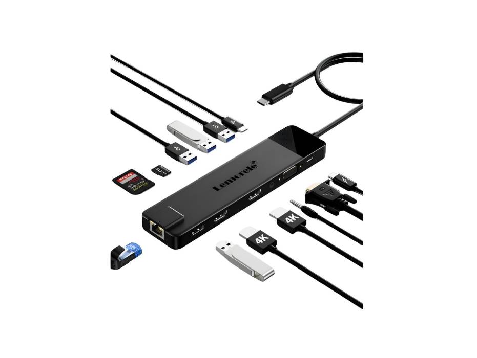 Lemorele 13 in 1 Laptop USB C Docking Station