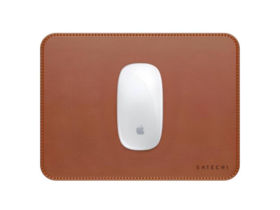 Satechi Vegan Leather Mouse Pad - Scratch and Water Resistant, 24.9 cm x 19.05 cm x 0.36 cm - Brown