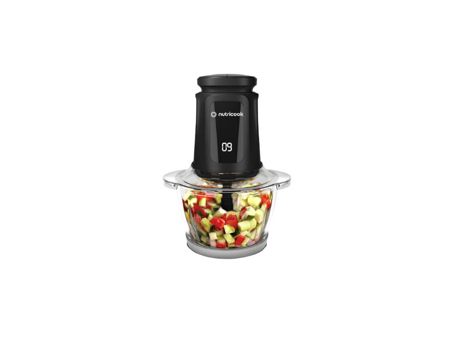 Nutricook Multi Purpose Glass Chopper & Mincer, 1.2L, Black