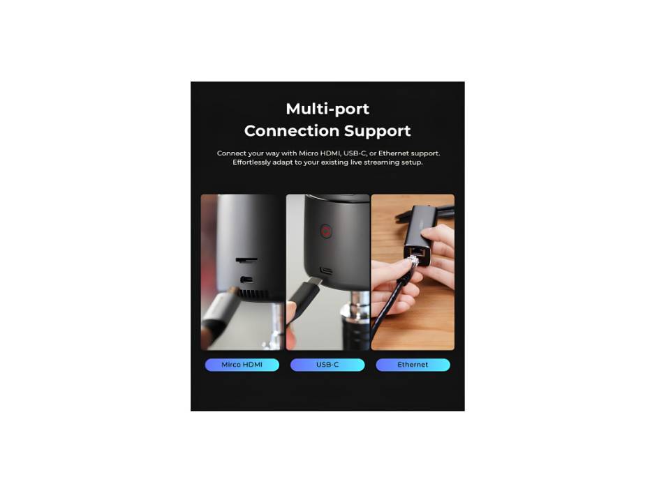 OBSBOT Tail Air Streaming Camera 4K, AI Tracking PTZ Camera with NDI, Intelligent App, Gesture Control, HDMI/USB-C Wireless, Video Camera for Vlogging