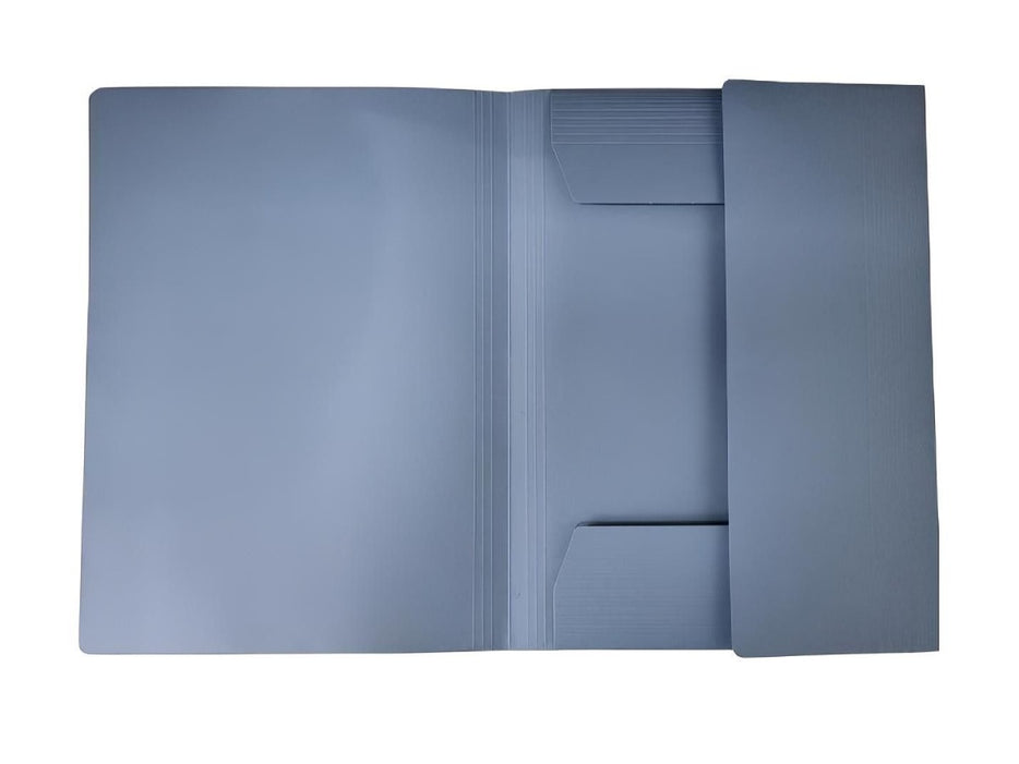 FIS Four Fold Folder with Elastic band 320gsm, A4, Blue (FSFF12NBL)