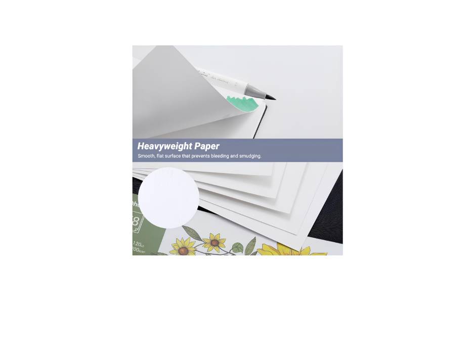 Ohuhu Marker Pads Art Sketchbook, 200GSM Heavy Smooth Drawing Papers, 78 Sheets, Specially For Alcohol Markers, 210 x 210mm