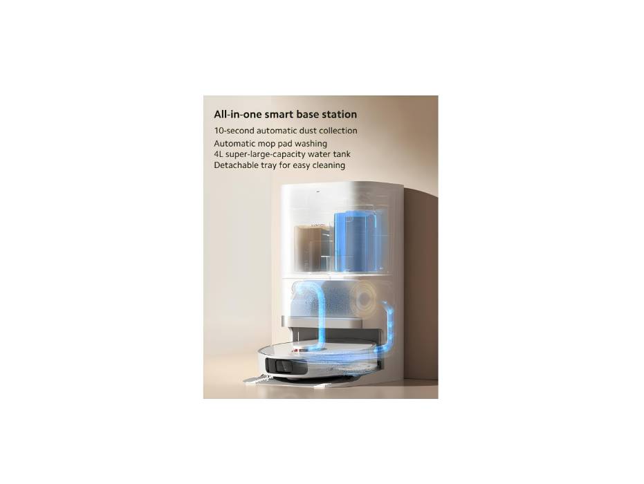 Xiaomi Robot Vacuum X20+ With All-In-One Smart Base Station 6000Pa Suction Power, White