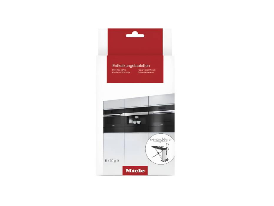 Miele Descaling Tablets, for Coffee Machines, Steam Ovens, FashionMaster, Ovens and Cookers with Moisture Plus, Pack of 6