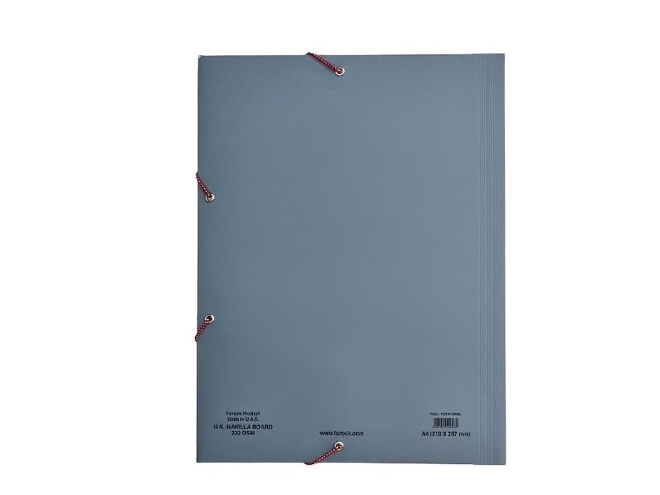 FIS Four Fold Folder with Elastic band 320gsm, A4, Blue (FSFF12NBL)