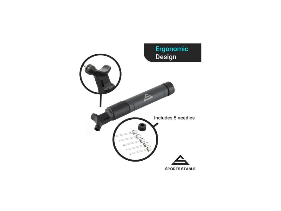 Sports Stable Two Way Ball Pump with 5 Needles