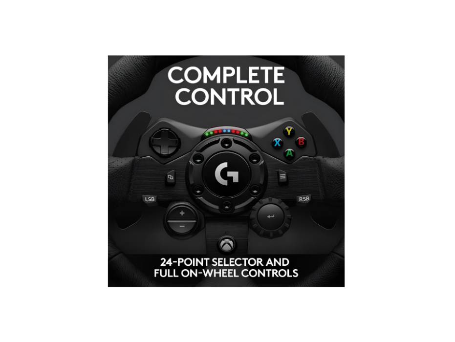 Logitech G923 Racing Wheel and Pedals, TRUEFORCE Feedback, Responsive Driving Design, Dual Clutch Launch Control for Xbox One, PC - Black - UAE Version