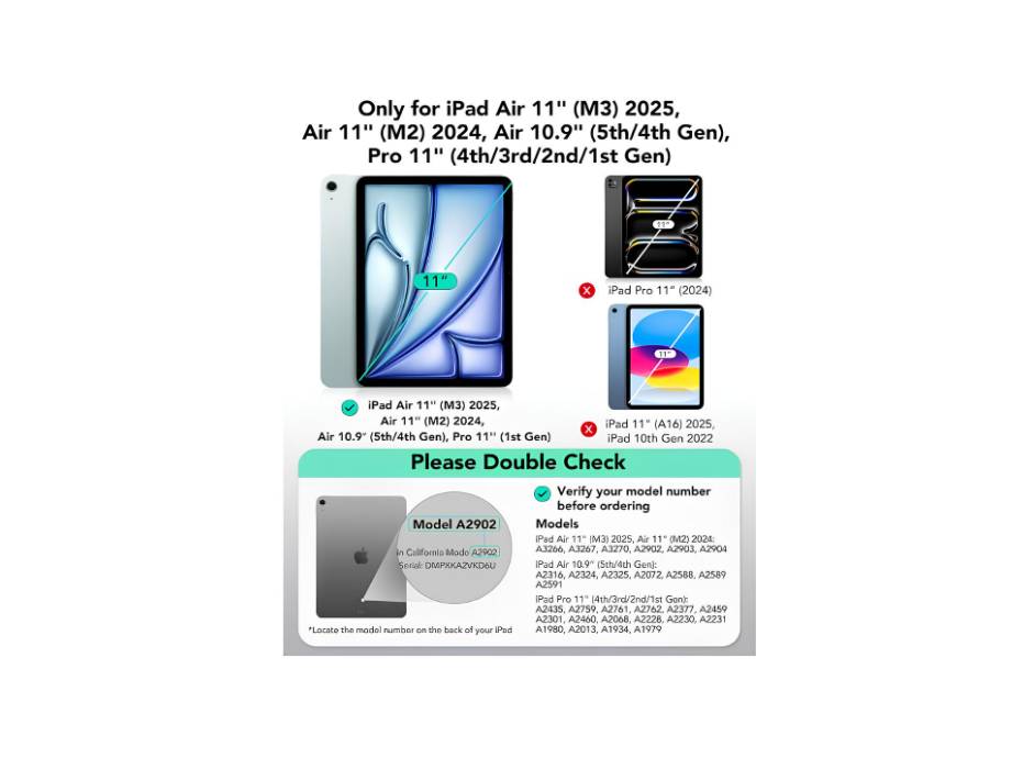 ESR iPad Air 11 inch Case with Keyboard