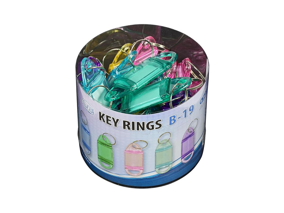 Plastic Key Rings, Assorted Colors, 25pcs/pack