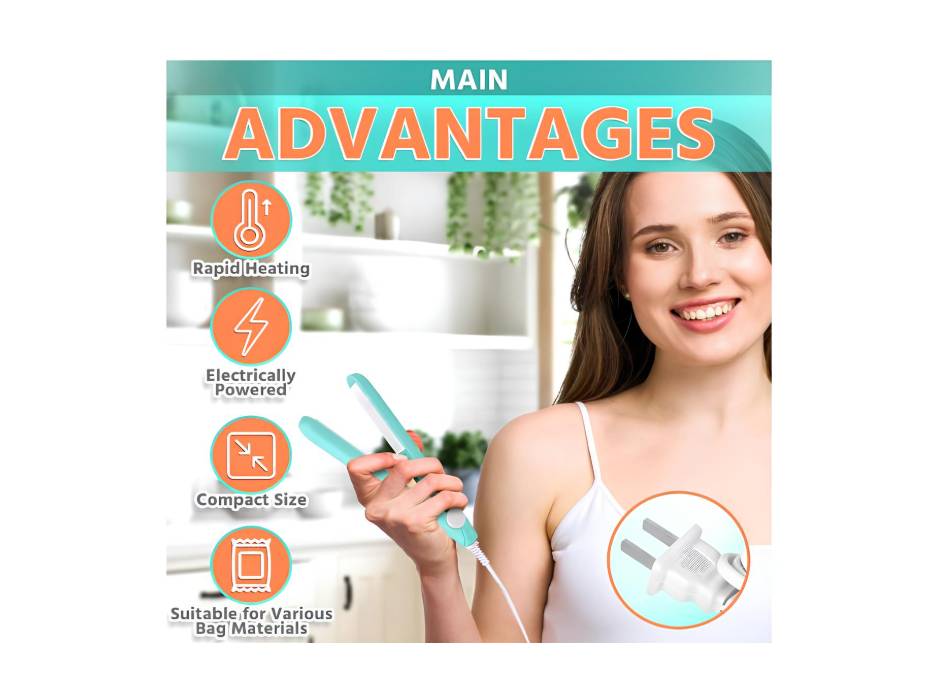 Mini Bag Sealer - 6.75" Easy to Use Heat Sealer with Quick Heating Ceramic Plate, Heat-Resistant ABS, Built-In Switch & Led Indicator