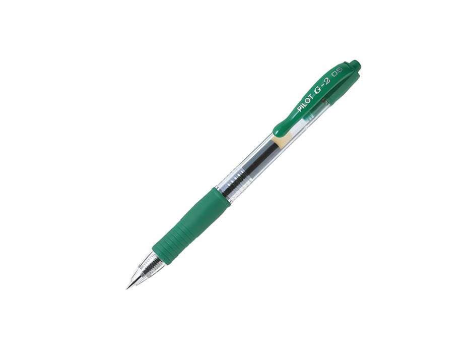 Pilot G2 Retractable Gel Roller Ball Pen, 0.5mm, Extra Fine Point, Green (Pack of 12)