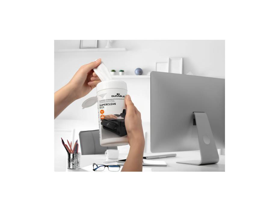 Durable SUPERCLEAN Hard Surface Cleaning Wipes, 100/Tub