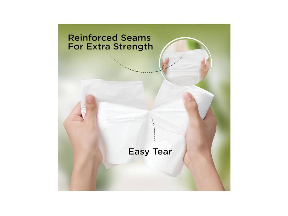 Hotpack Dust Bin Liner Bag Roll, 5 Gallons, White, 50pcs/pack